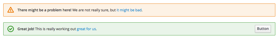 Inline Notification variation examples