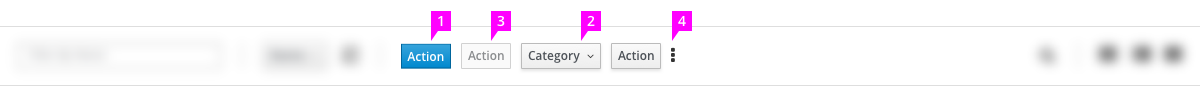 Actions in a toolbar