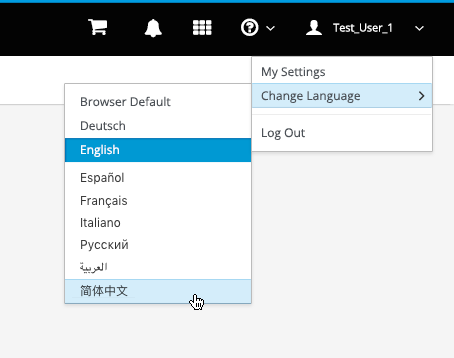 Language Selector in Masthead