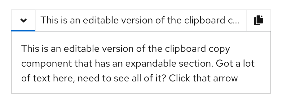 Example of an expandable clipboard copy component