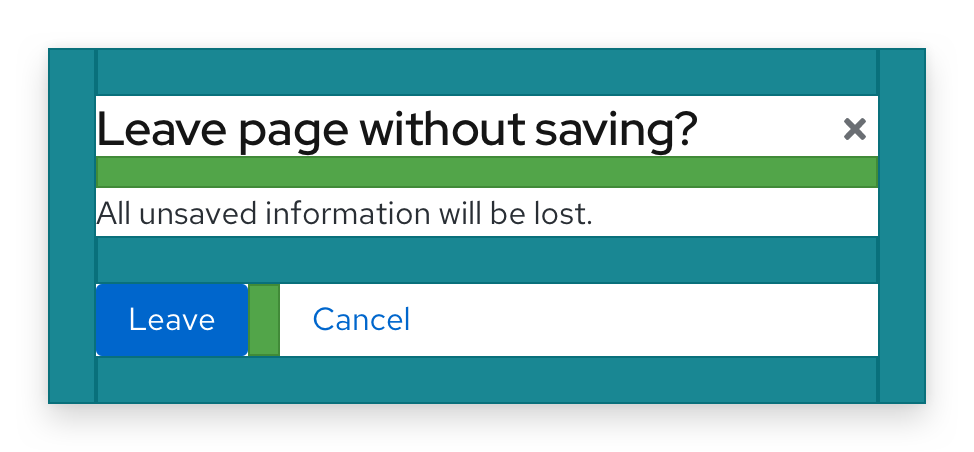 A basic modal with 24px spacers between the modal box and content, and 16px spacers between the headline and content area, and between each button