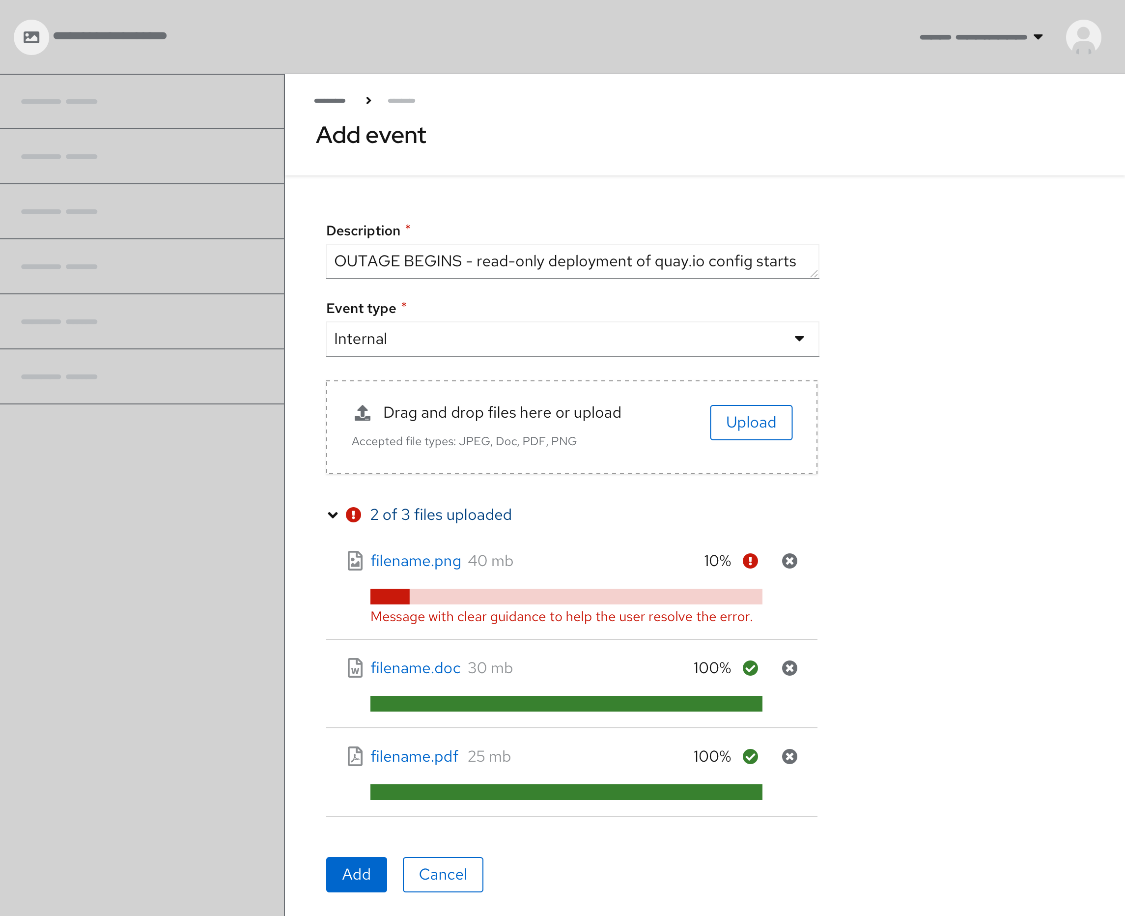 file upload with error state