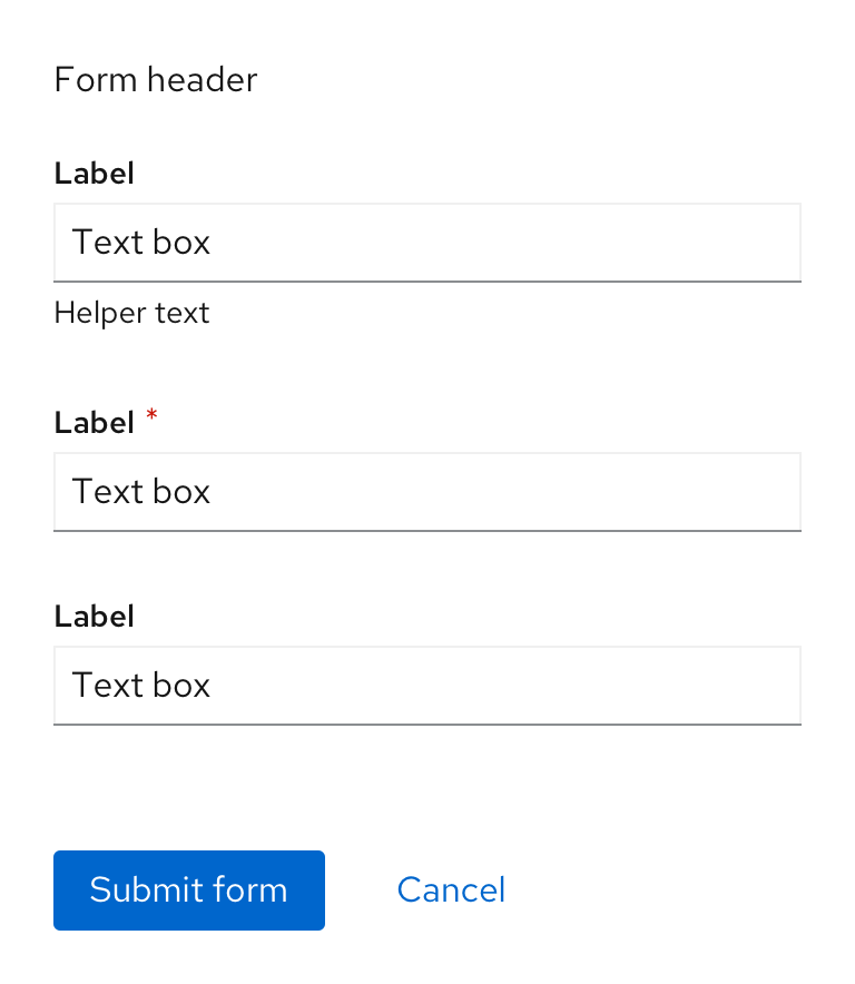 Example of form in a modal